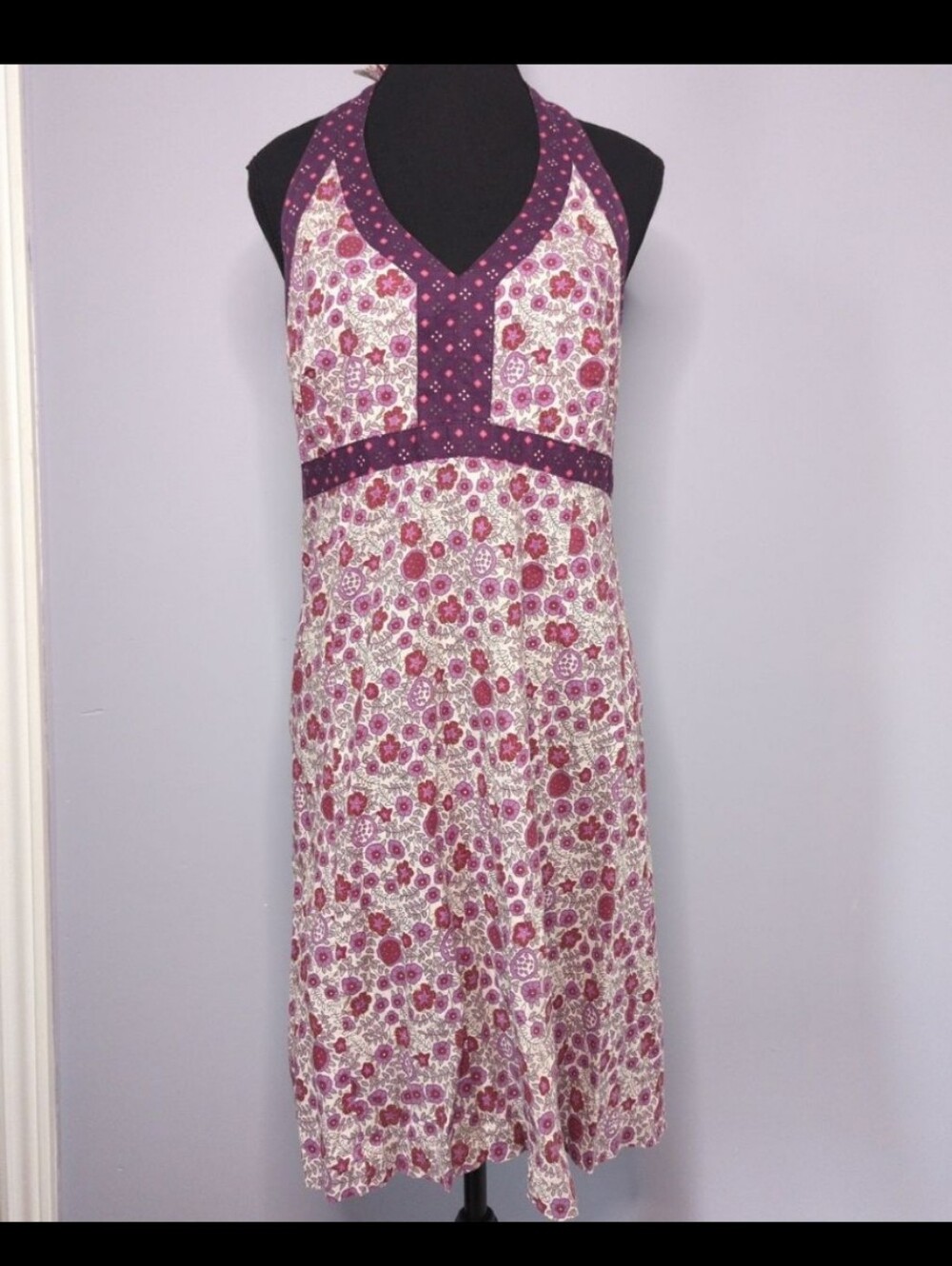 Gap Vintage Y2K Floral Boho Halter Dress Sz 10 Cottagecore
